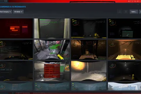 Miniaturki zrzutów ekranu z gry Lethal Company, widok okna Steam.