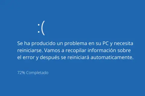 :( Pantalla azul de Windows. Error de descarga: 0x80248007. El PC se reiniciará. 72% completado.