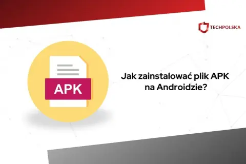 Ikona pliku z napisem APK w żółtym okręgu obok pytania "Jak zainstalować plik APK na Androidzie?".