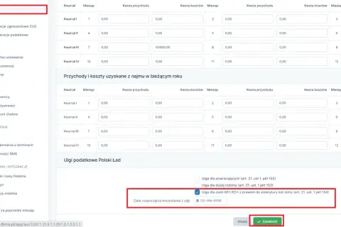 Formularz PIT z zaznaczoną ulgą dla osób 60+/65+ z prawem do emerytury lub renty. Czy emerytura jest opodatkowana? Sprawdź w systemie.