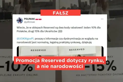 Fałszywa informacja o dyskryminacji w aplikacji Reserved. Promocja dotyczy rynku, nie narodowości.