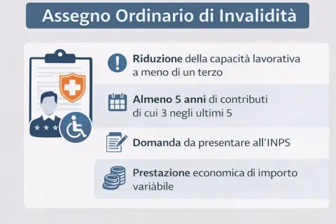 Assegno Ordinario di Invalidità: requisiti per l'INPS, riduzione capacità lavorativa, contributi e domanda. Utile per chi necessita di un aggravamento invalidità.