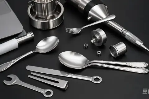 Utensili da cucina e strumenti in acciaio inossidabile, che illustrano il significato di questo materiale resistente e versatile.