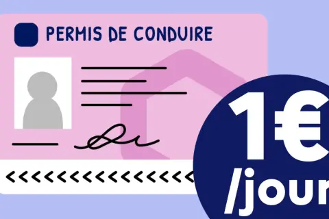 Permis de conduire rose avec photo et signature. Offre spéciale : permis 1€ par jour.
