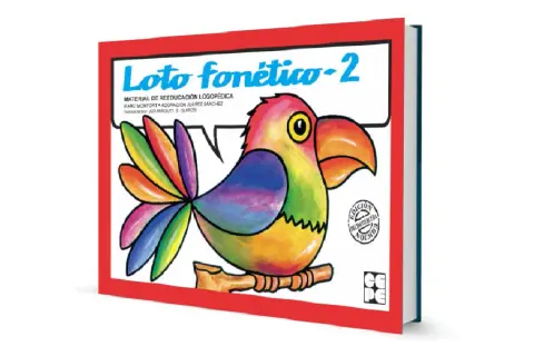 Un colorido loro posa sobre una rama, promocionando el material educativo "Loto fonético-2".