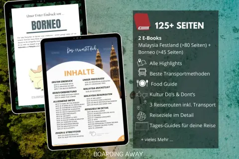 Umfassende Borneo Reisetipps: 2 E-Books, Routen, Highlights, Food Guide & mehr für deine Malaysia-Reise.