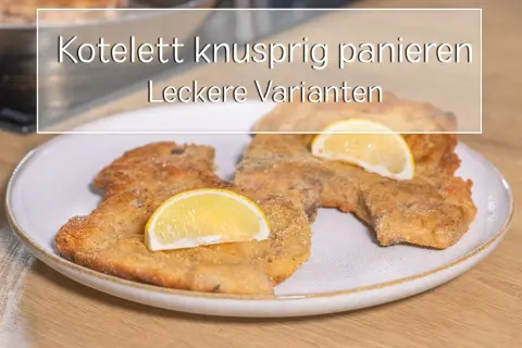 Knusprig panierte Koteletts mit Zitrone, die perfekte Kotelett panieren reihenfolge für ein leckeres Gericht.