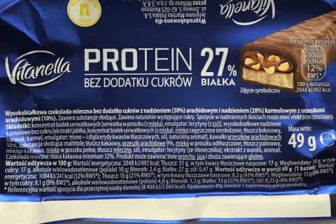 Wysokobiałkowa czekolada Vitanella Protein 27% bez dodatku cukru. Czy ciastka Belvita można jeść na diecie? Ta wersja jest bez cukru, z orzeszkami.