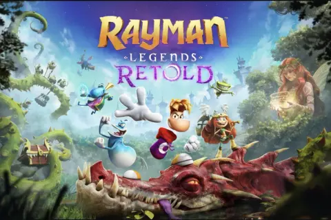 Rayman i jego przyjaciele walczą ze smokiem w świecie Rayman Legends Retold.