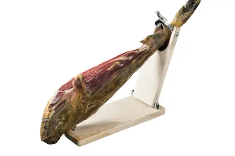 Jamón de pata negra Nijar curado, listo para cortar y disfrutar.