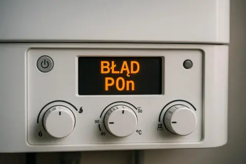 Wyświetlacz kotła pokazuje komunikat "BŁĄD POn".