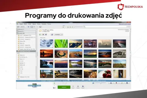 Programy do drukowania zdjęć: Picasa wyświetla galerię zdjęć z widokiem folderów i miniaturami, gotowymi do druku.