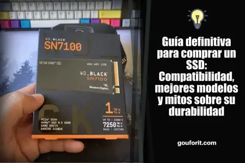 Guía para elegir tipos de disco duro SSD. Muestra un WD_BLACK SN7100, destacando su velocidad y compatibilidad.