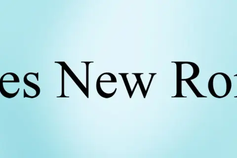 Napis "Times New Roman" w czarnej czcionce na jasnoniebieskim tle.