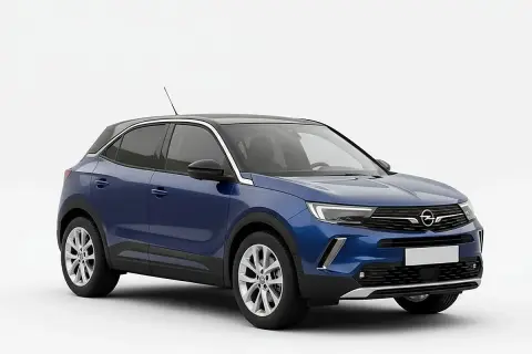 Niebieski Opel Mokka na białym tle. Sprawdź aktualną opel mokka cena i wybierz swój wymarzony samochód.