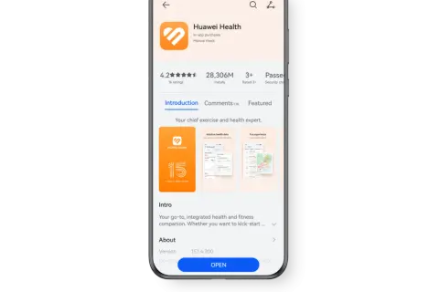 Aplikacja do zegarka Huawei Health, Twój towarzysz zdrowia i fitness. Zobacz dane, śledź aktywność i dbaj o formę.