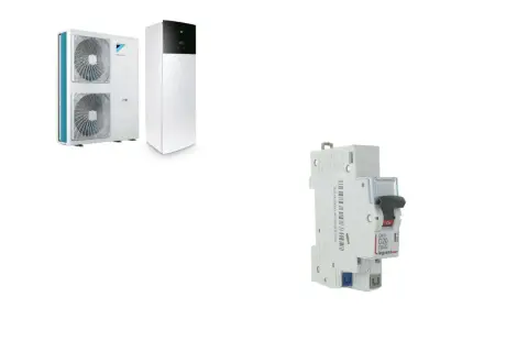 Pompe à chaleur Daikin et disjoncteur différentiel type A ou AC Legrand, essentiels pour la sécurité de votre installation.