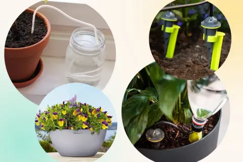 Smart bevattning för krukor: droppbevattning och självbevattningssystem som håller dina växter friska.