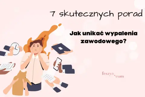 Praca z ludźmi bywa wyczerpująca. Ilustracja pokazuje zestresowaną osobę otoczoną przez ręce podające zegar, dokumenty, telefon i laptopa.