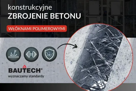 Włókna do betonu wzmacniają konstrukcję. Zbliżenie pokazuje polimerowe włókna w betonie, zapewniające wytrzymałość i odporność.