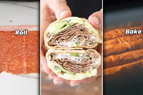 Jak podgrzać kebab: mielone mięso, gotowy zawinięty kebab i pieczone rolady w piekarniku.