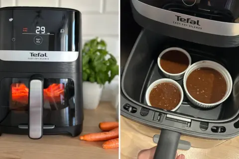 Co można robić w air fryer? Piecz marchewki lub przygotuj deser w pucharkach.