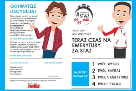 Obywatele decydują! Obniżyliśmy wiek emerytalny. Teraz czas na emerytury za staż.