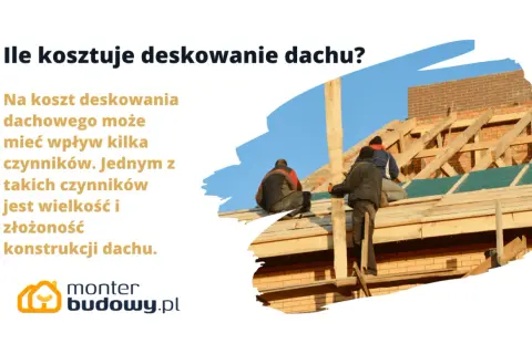 Pracownicy montują drewnianą konstrukcję dachu bez deskowania. Koszt zależy od wielkości i złożoności budowy.
