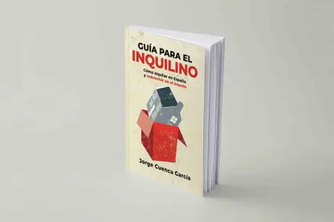 Guía para el inquilino: cómo alquilar una vivienda en España y sobrevivir. Ilustración de una casa saliendo de una caja.