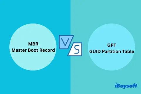 Jämförelse mellan MBR (Master Boot Record) och GPT (GUID Partition Table) för lagringsenheter.