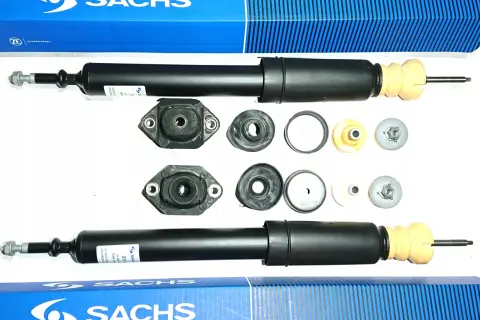 Dwa amortyzatory Sachs i akcesoria, idealne do BMW E90 tył.