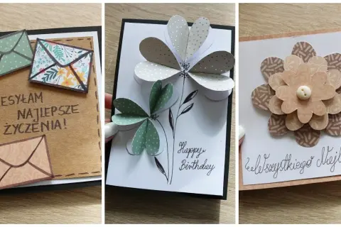 Kartki urodzinowe DIY ze zszywką - proste pomysły i inspiracje