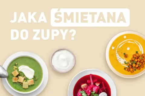 Jaka śmietana do zupy? Zielona, pomarańczowa i czerwona zupa z dodatkiem śmietany i ziół.