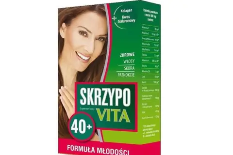 Skrzypowita 40+ z kolagenem i kwasem hialuronowym dla zdrowych włosów, skóry i paznokci. Formuła młodości.