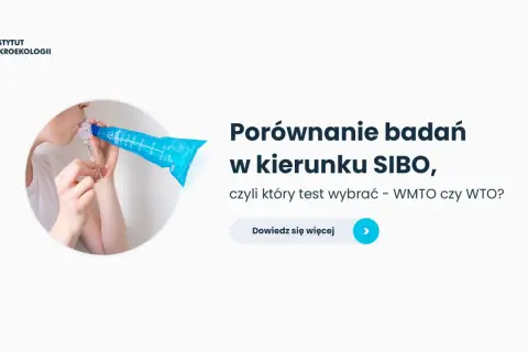 Jak zdiagnozować SIBO? Porównanie badań WMTO i WTO. Kobieta wykonuje test oddechowy.