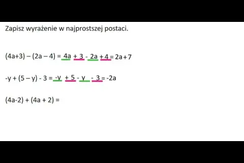 Jak uprościć wyrażenia algebraiczne i zapisać je w najprostszej postaci