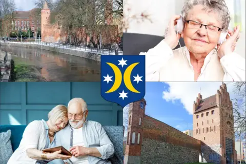 Dom seniora Centrum Rehabilitacji Goldental: szczęśliwi seniorzy, zabytkowa architektura i relaks.