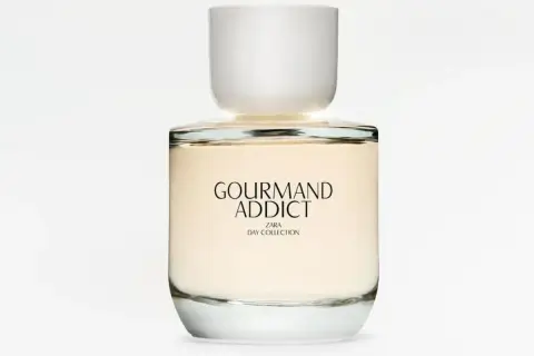 Perfumy Zara "Gourmand Addict" w szklanej butelce z białym korkiem. Zapach dla prawdziwego gourmanda.