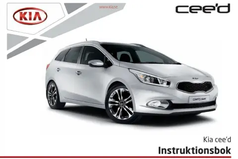 Instruktionsbok för Kia cee'd. Här visas bilens lyftpunkter för säker hantering.
