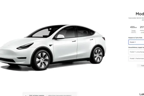 Biała Tesla Model Y. Sprawdź, ile kosztuje Tesla Model Y w różnych wersjach: od 224 990 zł.