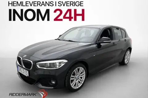 Mörkgrå begagnad BMW 1-serie, hemleverans inom 24h i Sverige.