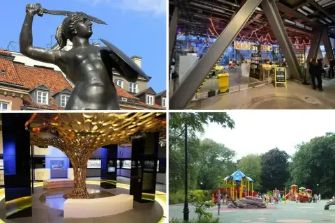 Warszawa oferuje mnóstwo atrakcji dla dzieci: Syrenka, Centrum Nauki Kopernik, Muzeum Powstania Warszawskiego i plac zabaw w parku.