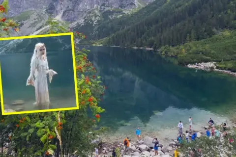 Morskie Oko skrywa tajemnice. W jego głębinach, niczym nimfa, stoi postać w białej sukni.