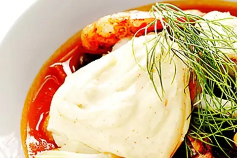 Krämig aioli med räkor och dill, perfekt till ditt aioli recept.