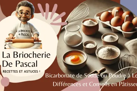 Pascal, le boulanger, explique comment utiliser la poudre à lever pour des brioches parfaites. Ingrédients de pâtisserie à portée de main.