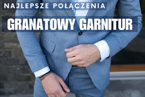 Jaka koszula do granatowego garnituru? Stylizacja z białym kołnierzykiem i mankietami, podkreślona bransoletkami.