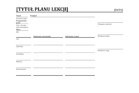 Jak zrobić plan lekcji w Excelu - krok po kroku bez błędów