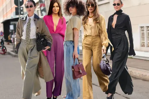 Fünf Frauen zeigen, wie man weite Hosen kombiniert im Sommer: von lässig bis schick.