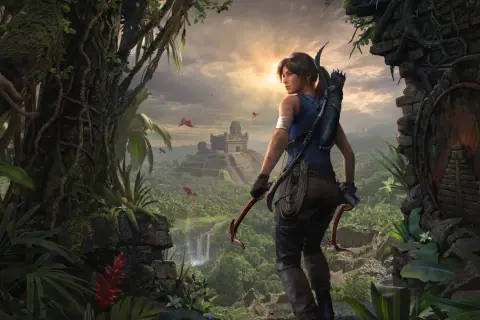 Lara Croft w dżungli, gotowa na przygodę. Idealna gra dla dziewczyn, które kochają akcję i odkrywanie tajemnic.