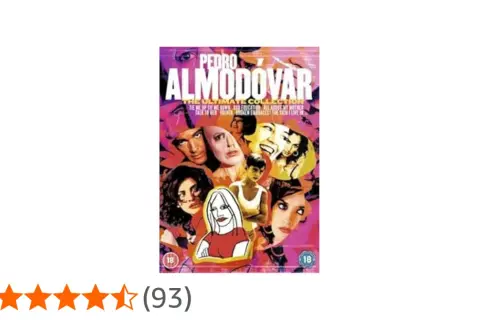 Samling av filmer med Pedro Almodóvar, "The Ultimate Collection", med ansiktena från hans filmer.